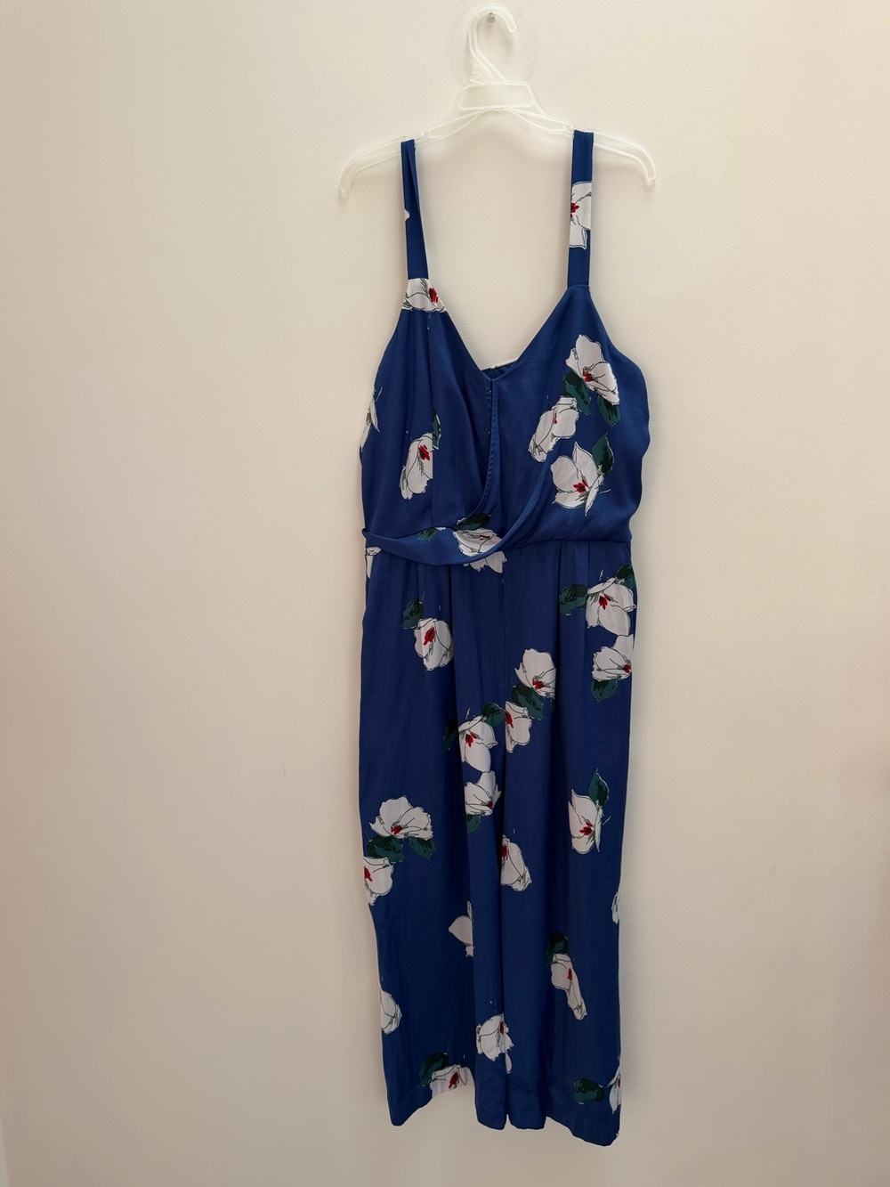 Blue Floral Cropped Jumpsuit